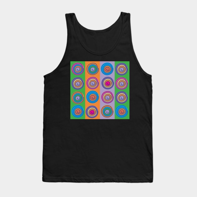 Colorful Circles in Rectangles Tank Top by Winks and Twinkles